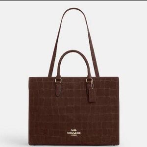 Coach Maggie tote Dark Brown Croc-Embossed Leather